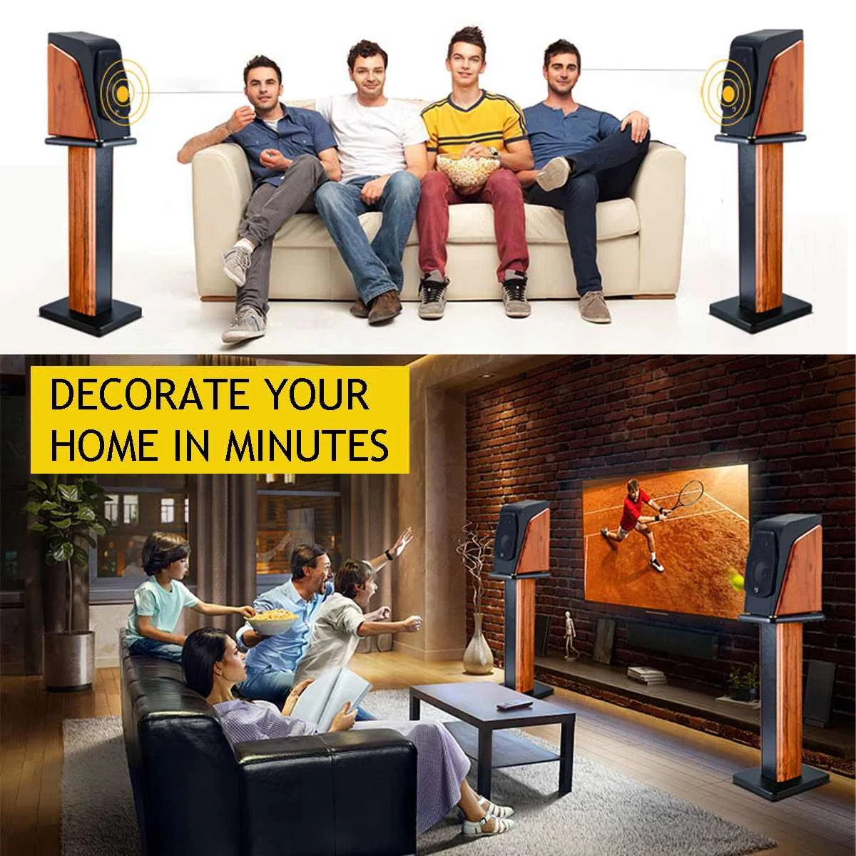 2pcs Wood Grain Speaker Stand HIFI Surround Sound