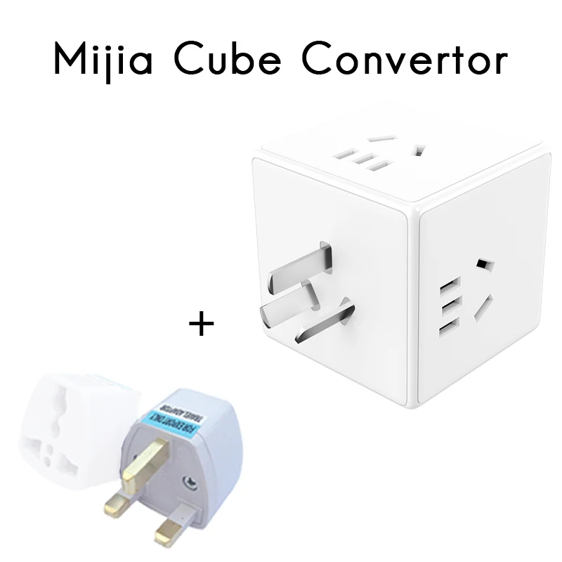 C add UK plug Xiaomi Mijia кубический конвертер/силовая полоса уникальный дизайн 3 USB порт милый портативный несколько безопасный защитный свет переключатель - Цвет: C add UK plug
