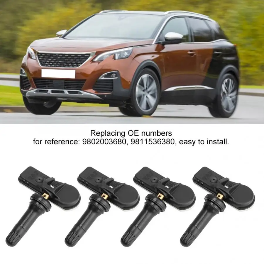 4 шт. качество TPMS автомобильный датчик контроля давления в шинах 9802003680 9811536380 подходит для PEUGEOT 508