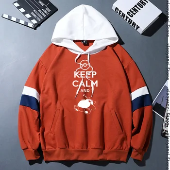 

2020 new Fashion Keep Calm And Carry On Snorlax Sleep On Pokemon Cotton hoodies Casual Music Rock N Roll Band sweatshirts