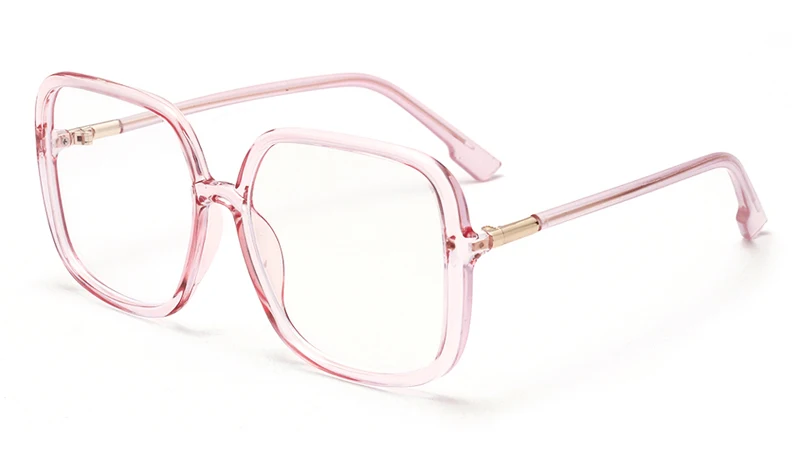 pink with clear Peekaboo, черные, большие, квадратные очки, женские, прозрачные, Ретро стиль, анти-синий светильник, очки, мужские, оправа, розовые, прозрачные линзы, Прямая поставка - Цвет оправы: pink with clear