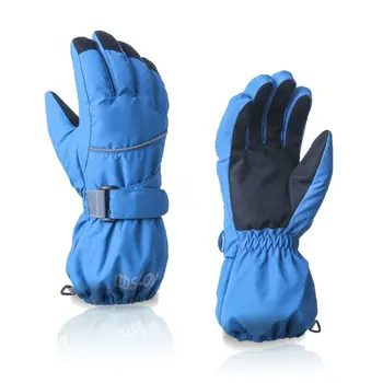 

2019 Children's five fingers solid color outdoor riding ski gloves waterproof windproof non-slip winter warm gloves
