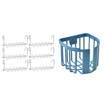 Wall Mount Toilet Paper Holder With Clothes Hangers Space Saving Hangers