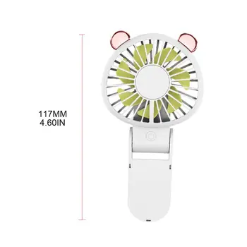 

Portable Mini Cartoon Handheld Electric Fan USB Rechargeable Folding Air Cooler 35EB