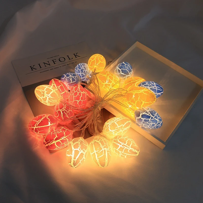 

1.5M/3M Long Egg Shape LED Light String Cracked Egg Light String Balcony Bedroom Garland Home Easter Night Party Decoration