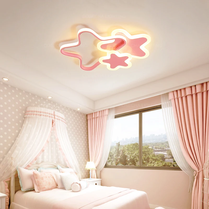 Girls Bedroom Nursery Pink Butterfly Ceiling Lights Shade Pendant Chandelier 