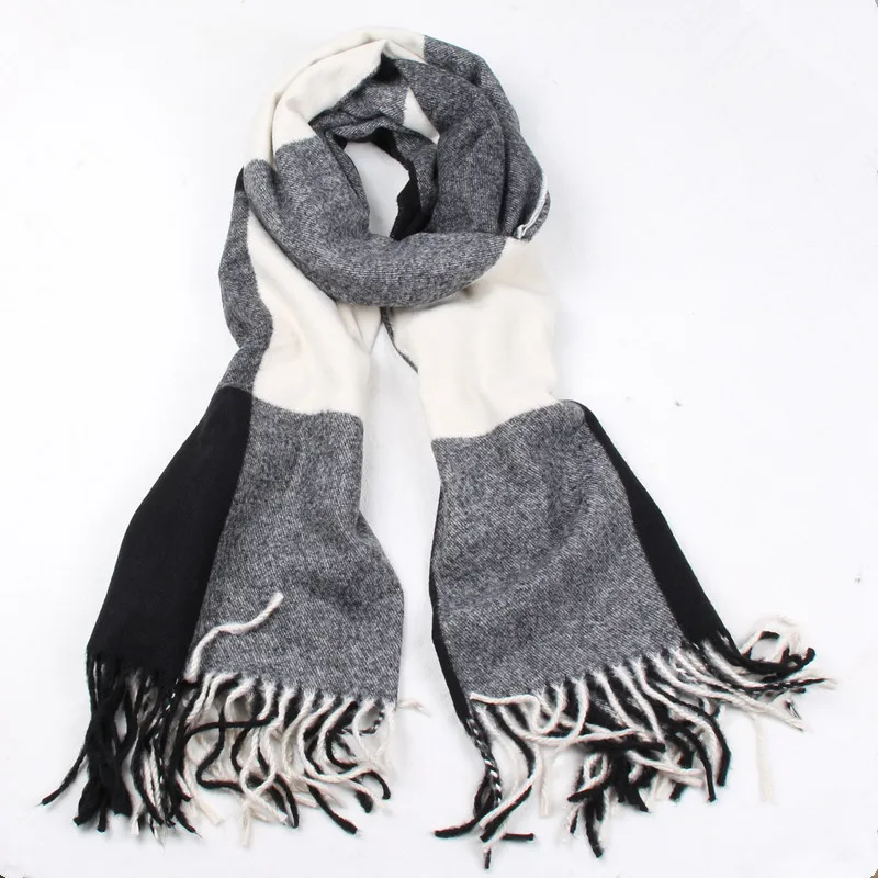Женский зимний шарф, большой шарф из пашмины, Модные леопардовые шарфы в клетку с длинными кисточками, женские теплые шарфы, шали, смешанный дизайн