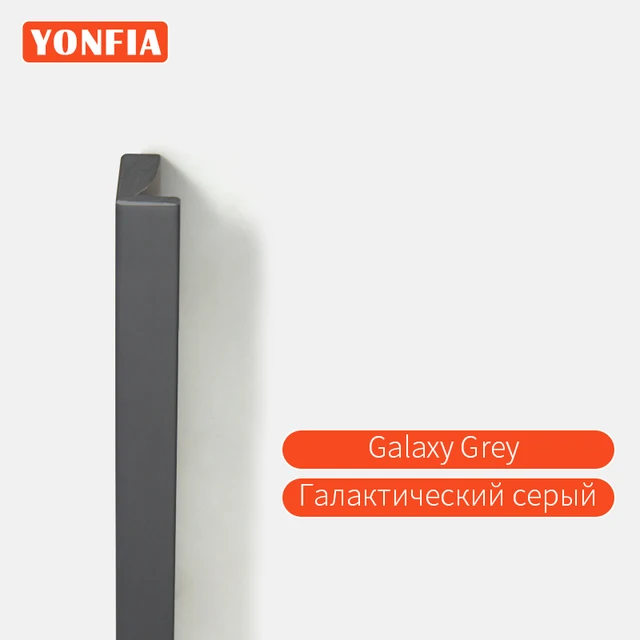 YONFIA 3745 Long Aluminium Profile Furniture Cupboard Handle Wardrobe Kitchen Cabinet Drawer Pull Handle Long Closet Door Handle Galaxy Grey