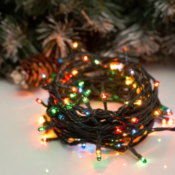 

Garland "Thread" 7 m, IP20, dark thread, 100 lamps, multi glow, 8 modes, 220 V
