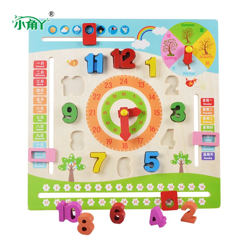 

Stereo with Numbers Multi-purpose Alarm Clock Tsy06 Children Understanding of Weather Calendar Month Season Clock Toy 0.7
