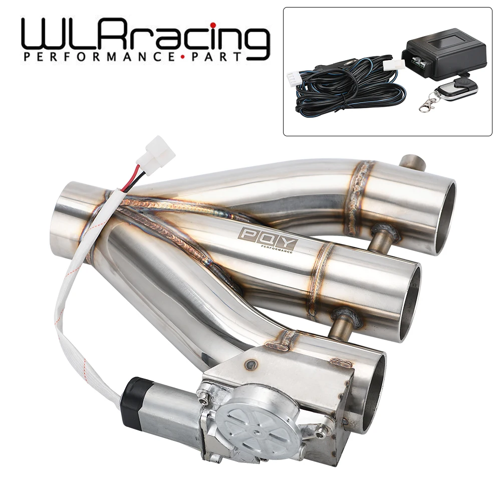

WLR 3in1 2.5"/ 3.0" Double Valve Electric Exhaust Cut Out Valve Exhaust Pipe Muffler Kit with Wireless Remote Control 3 Outlet