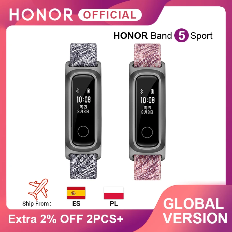 Version mondiale Honor Band 5 Sport basket ball Huawei Smart Band course Posture moniteur 2 Mode de port résistant à l