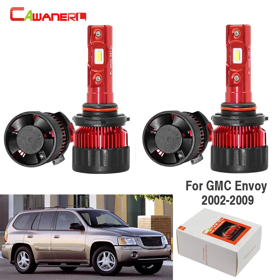 Cawanerl для GMC Envoy 2002-2009 Автомобильный светодиодный фары лампы дальнего света+ ближнего и дальнего света 60 Вт белый 6000K 9000LM 12V 4 предмета в комплекте