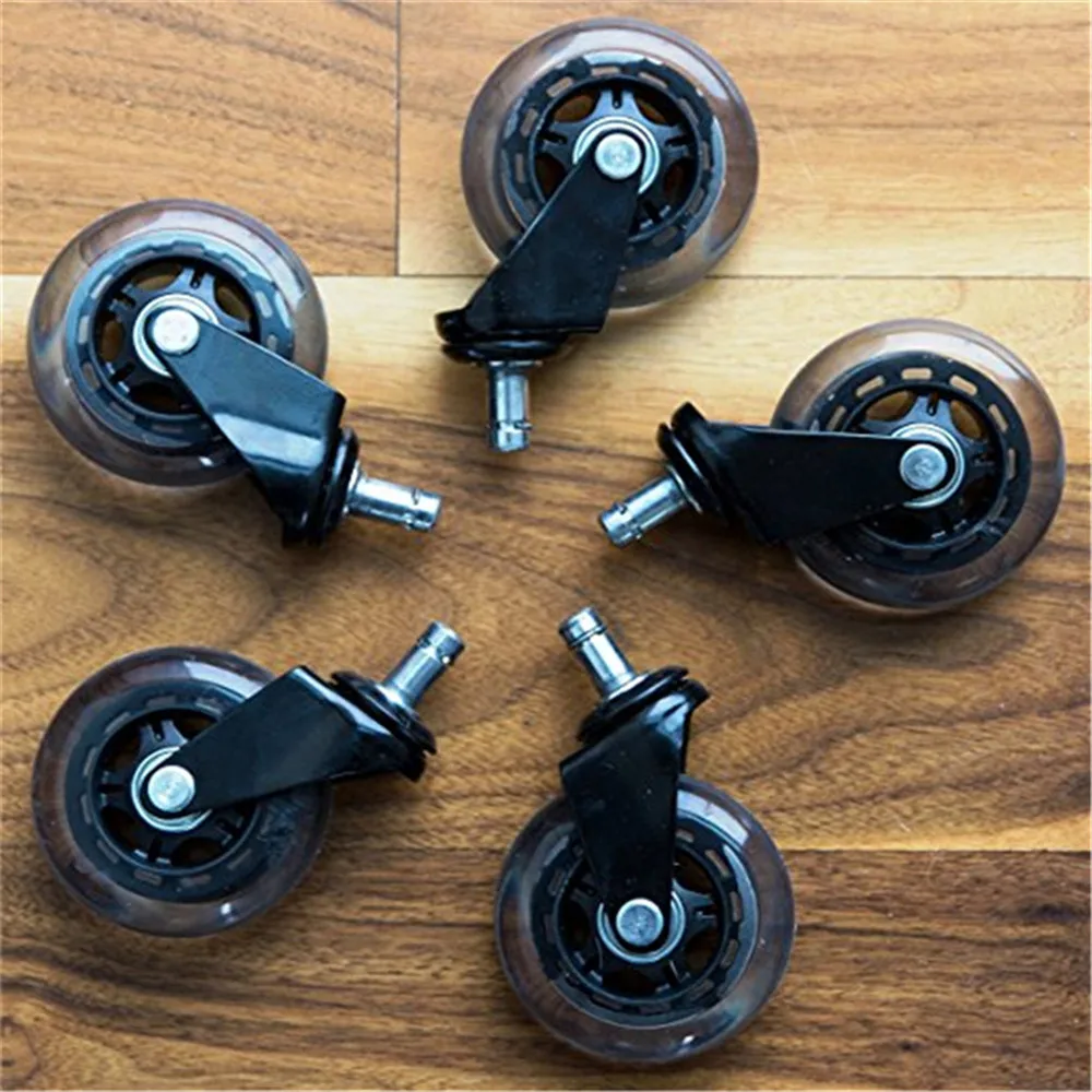3 Inch PU Transparent Chair Wheels Home Office Chair Caster Wheels Roller Rollerblade Style Castor Wheel Replacement 1PCS/5PCS