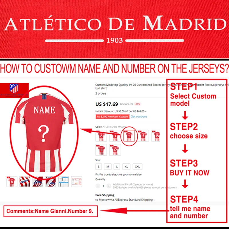 Атлетико де Мадрид 1903 бренд индивидуальные футбольные Джерси развлечения движение футбольные майки рубашка футбольная рубашка(DHL