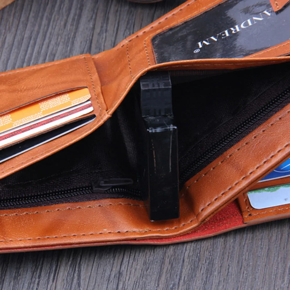 Кошелек для долларов США коричневый кожаный кошелек складной черный короткий с