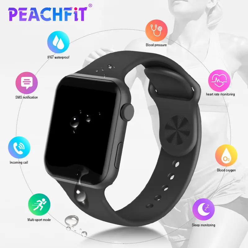 PEACHFIT F10 Смарт часы пульсометр кровяное давление фитнес браслет для женщин и