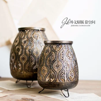 

Metal Vintage Candle Holder Luxury Black Hanging Wall Candle Holder Outdoor Iron Lantern Kerzenhalter Home Decoretion WE50ZT