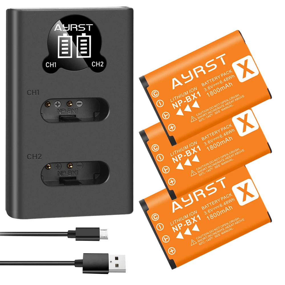 1800バッテリーnp BX1 NP-BX1 + 充電器ソニーDSC-RX100 X3000 iv HX300