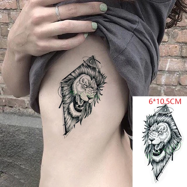 Black Lion Moon Temporary Tattoos For Men Adult Fake Tiger Animal Tattoo  Sticker DIY Waterproof Waist Thigh Tatoos Armband _ - AliExpress Mobile