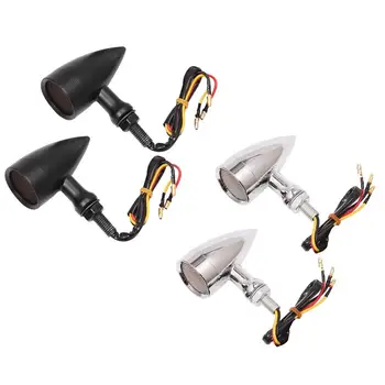 

Motorcycle Cafe Racer Bullet LED Turn Signal Light Brake Light Mesh Lens Fit For Harley Chopper Bobber Yamaha Honda