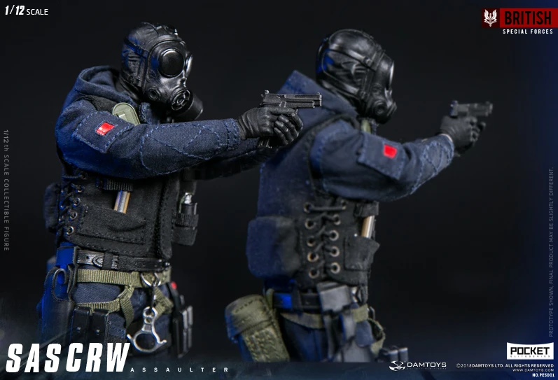 DAMTOYS 1/12 POCKET ELITE SERIES: SAS CRW Assaulter/Breacher PES001/PES002