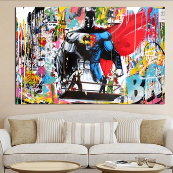 

Creative Movie Superhero Canvas Painting Batman Oosters Mural Wall Art Pictures For Living Room Home Decoration Cuadros