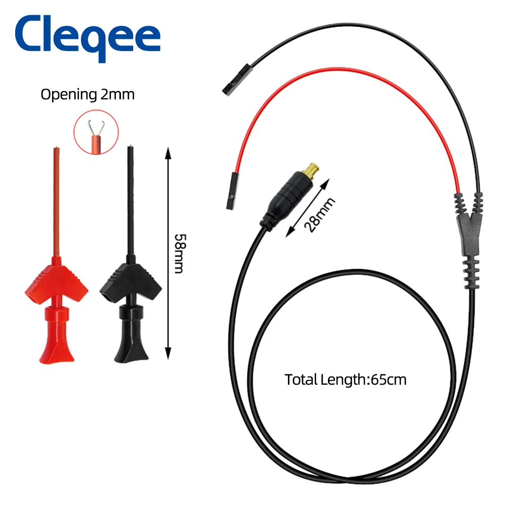 Oscilloscope probe MCX to IC Test Hook Clip Digital Oscilloscope Probe Mini Pocket Oscilloscope Equipment Test Lead 40V for DS203 DS202 DSO201 65mm