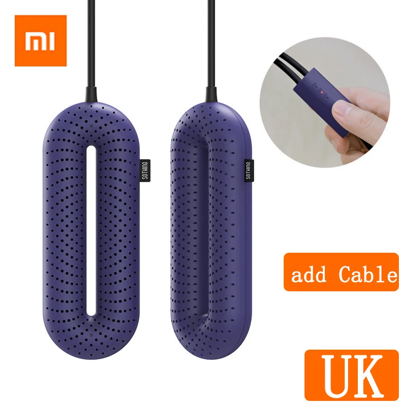 Purple Add Cable UK Xiaomi Sothing Zero-One Бытовая сушилка для обуви портативная электрическая стерилизация обуви УФ постоянная температура сушка дезодорирование - Цвет: Purple Add Cable UK