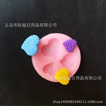 

3 Even Hole Heart Modeling Liquid Silicone Mold Fondant Cake Tools Chocolate Ice Tray Mould Bakery