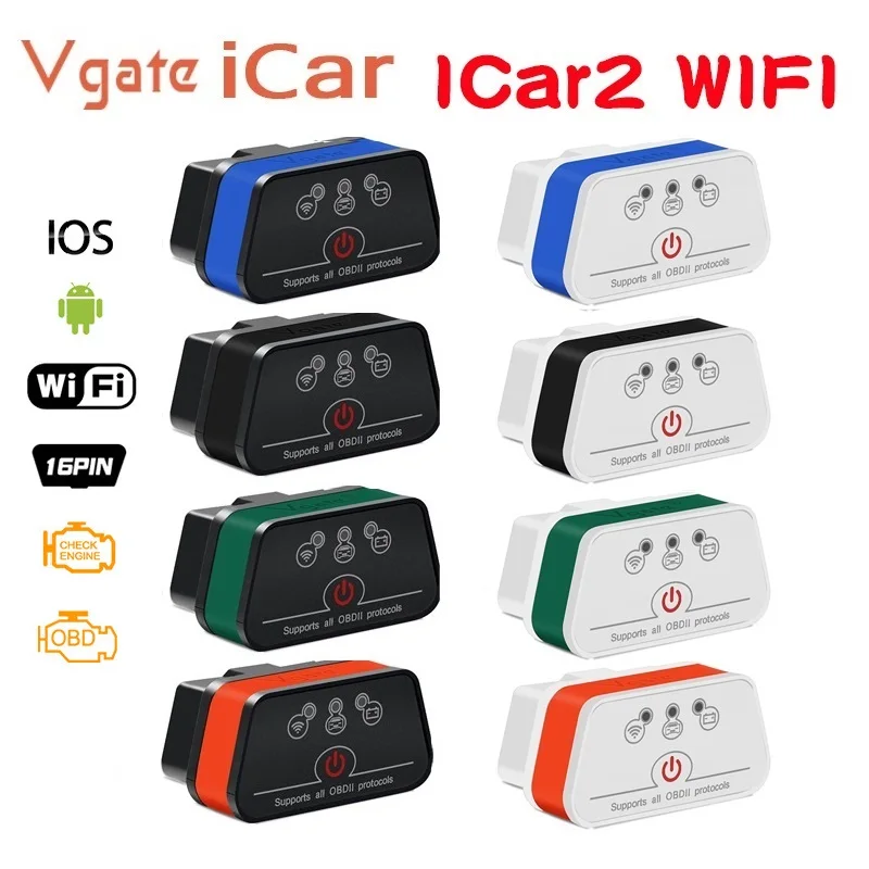 #*Cheap Vgate icar2 ELM327 Wifi OBD2 Diagnostic tool elm 327 for IOS iPhone Android Icar2 wifi auto diagnostic scanner OBD 2 Code Reader