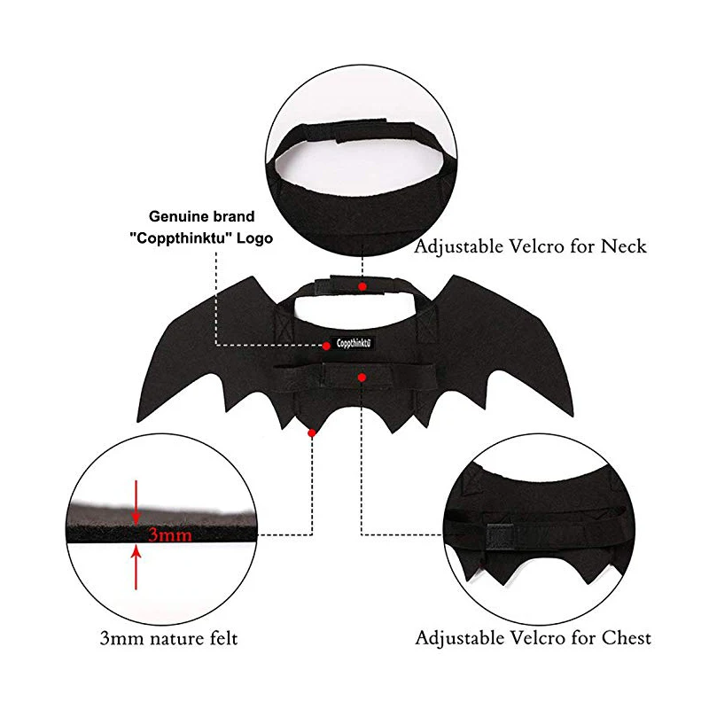 Хэллоуин товары для домашних животных, собаки крылья летучей мыши Одежда для маленьких собак и кошек костюмы для собак Хэллоуин Вечеринка РОЖДЕСТВО Праздничное Косплэй Вечерние