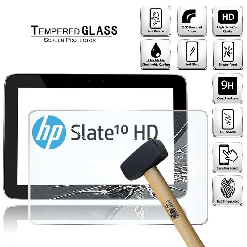 Закаленное стекло для защиты экрана планшета HP Slate 10 HD пленка с защитой от