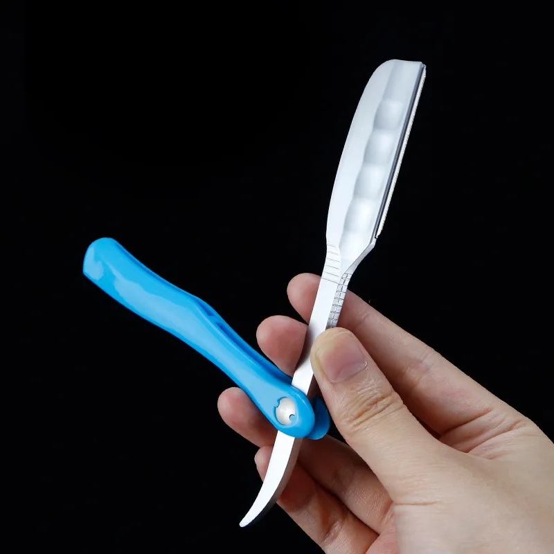 일본어 수동 접는 머리 면도기 홀더 깃털 블레이드 미용 도구 G1221에 대 한 스테인레스 스틸 면도 눈썹 칼