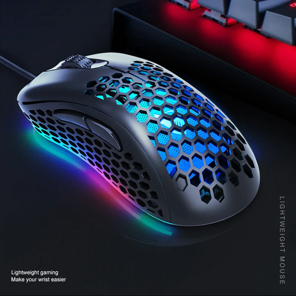 Игровая мышь USB Проводная сотовая дыра 4-цветная подсветка оптическая для T-WOLF G540