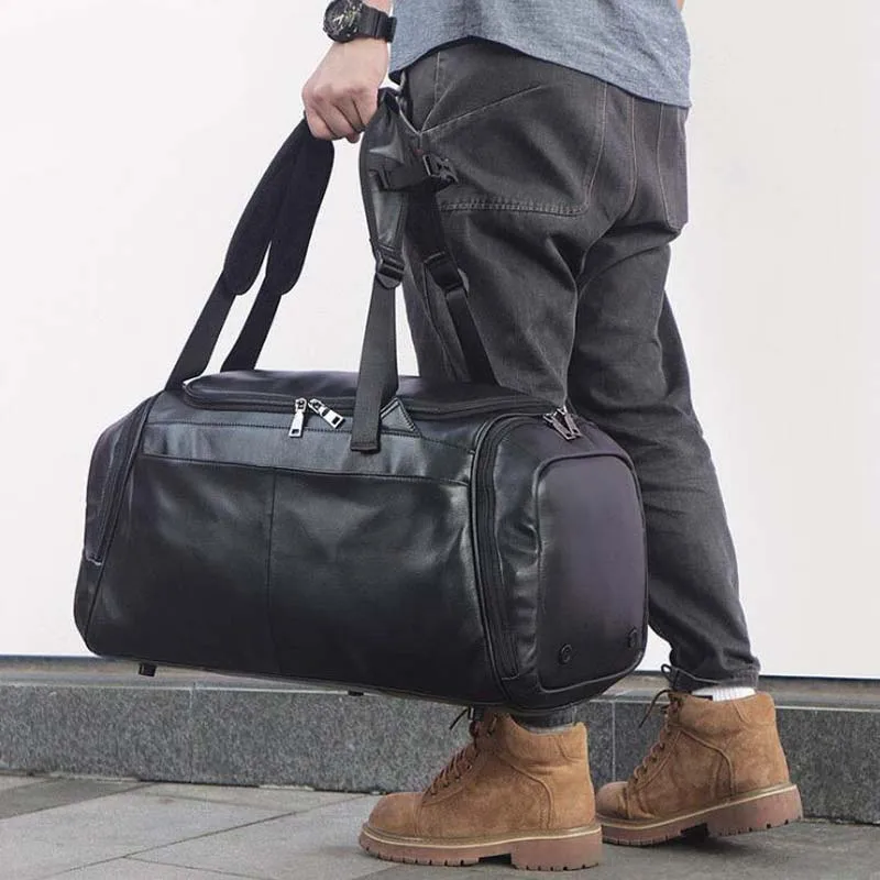 Weekender, Сумки из натуральной кожи для мужчин, сумка для путешествий, многофункциональная для обуви, Портативная сумка на плечо, мужская сумка для ноутбука