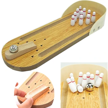 

Wooden Mini Bowling Board Game Children's Educational Toys Family Parent-child Interaction Games