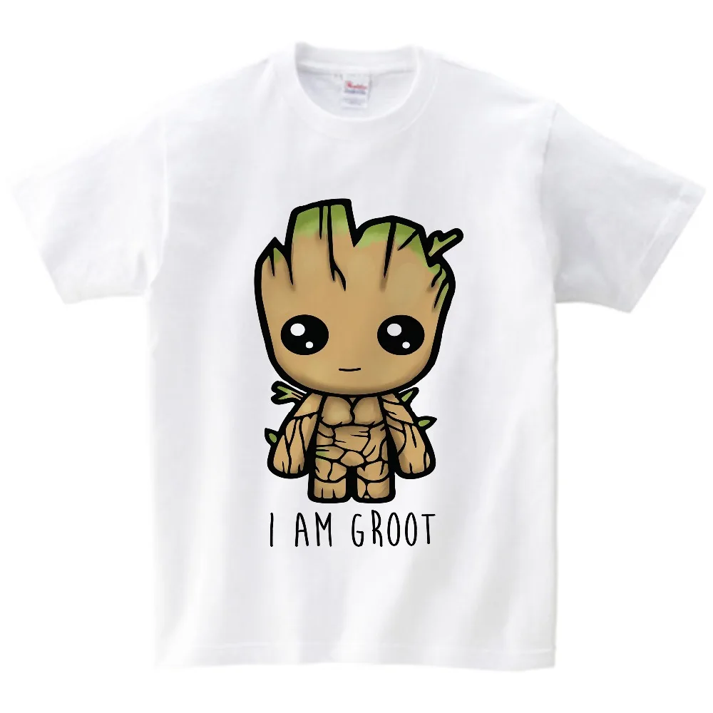 Детская футболка с надписью «Baby I Am Groot» для детей, летние футболки с короткими рукавами, топы, одежда Детские Забавные футболки костюм для От 3 до 9 лет Топ для мальчиков и девочек