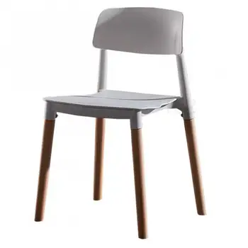 

Nordic modern minimalist plastic chair solid wood leisure chair restaurant dining chair gift chair adult back chair conference c