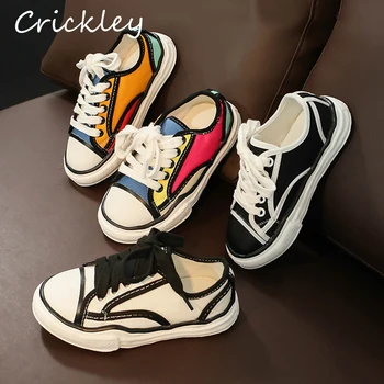 

Fashion Children Canvas Shoe Candy Color Splicing Casual Shoes for Boys Girls Multicolour Flat Bottom Shoes Kids Canvas Shoes