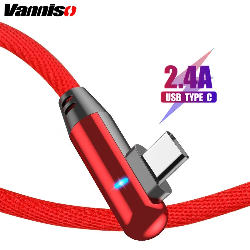 Vanniso 1m 2m usb type C кабель для быстрой зарядки usb c кабель для передачи данных type-c зарядное устройство usb-c для samsung S8 S10 Note 9 A50 Xiaomi mi8 K20