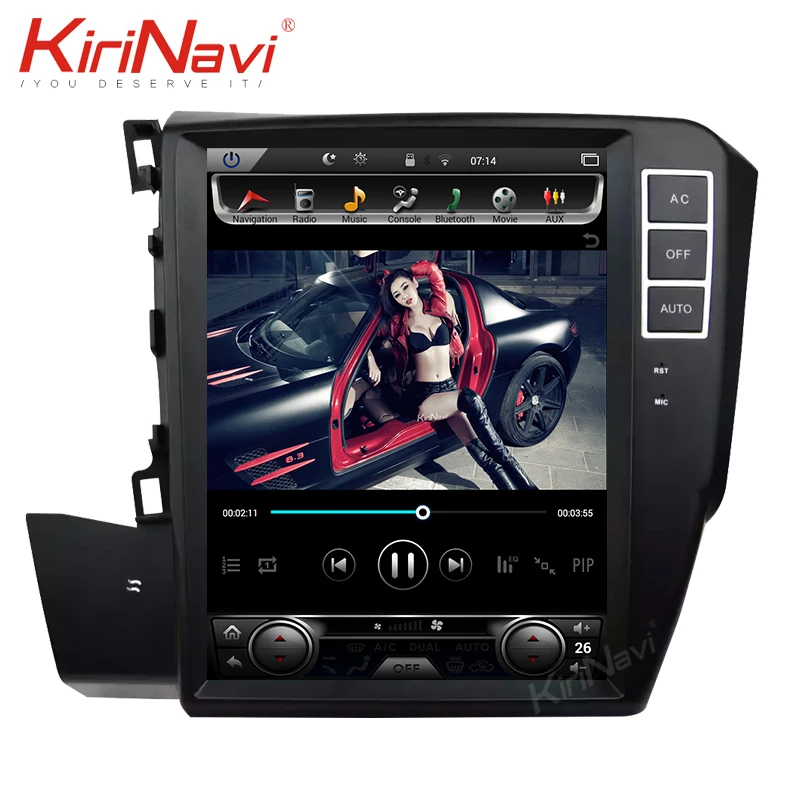 Excellent KiriNavi Vertical Screen Tesla Style 10.4" Android 8.1 Car Radio For Honda Civic Left Driving GPS Navigation Dvd Multimedia Play 4