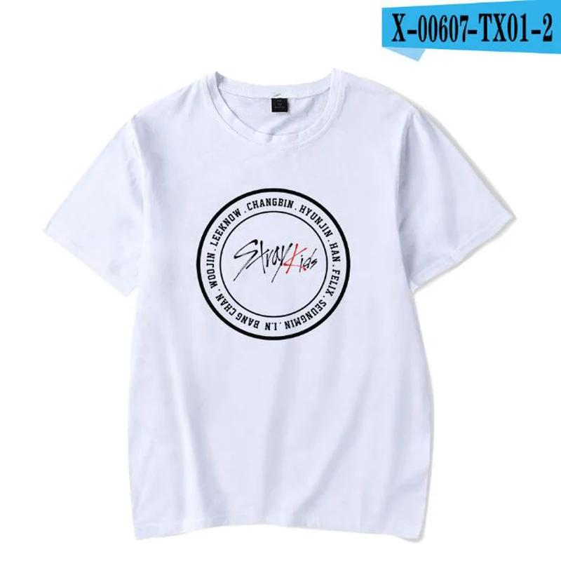 Защищает Детские Kpop футболки MINHO JISUNG WOOJIN CHANGBIN Феликсом в Корейском стиле, уличная одежда в стиле «хип-хоп», короткий рукав Футболка straykids - Цвет: 019