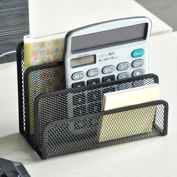

Desk Letter Sorter Mail Tray File Desktop Black Metal Mesh Organiser Bookends Office Home School Business Student Book Holder