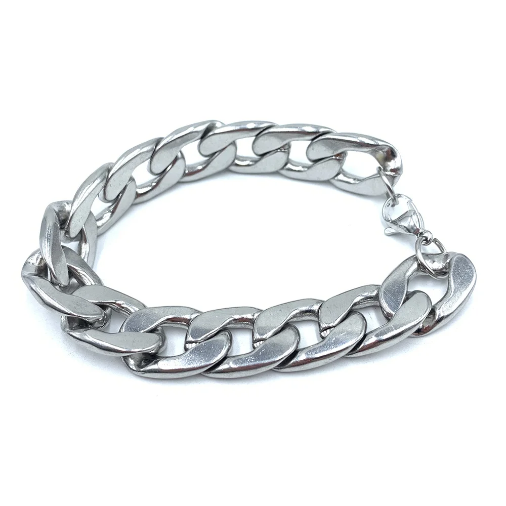 15 мм кубинский браслет-цепочка из нержавеющей стали 304, большая цепочка для Мужчин, Ювелирные изделия