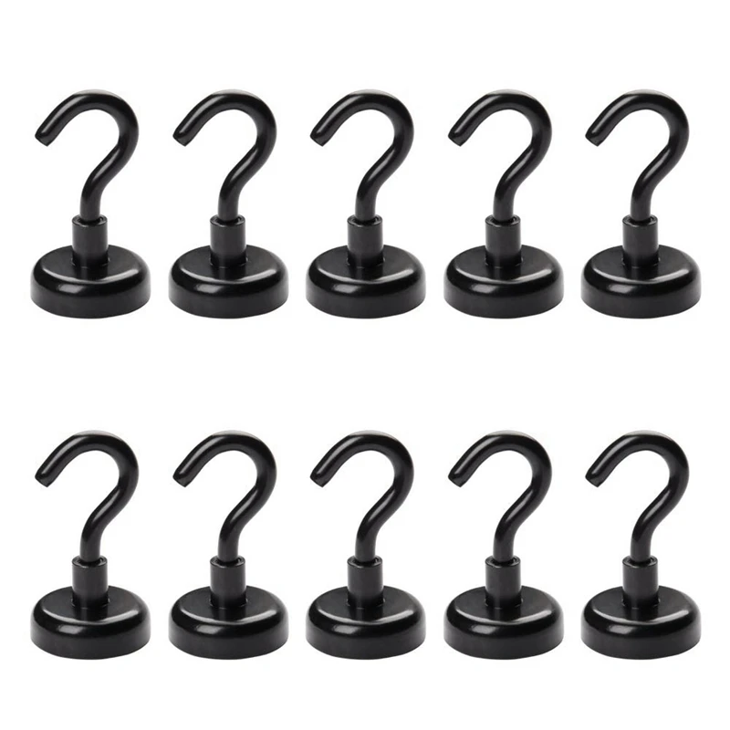 

WSFS Hot Magnetic Hooks,48 Pound Heavy Duty Strong Powerful Hanging Hooks(10 Pack)