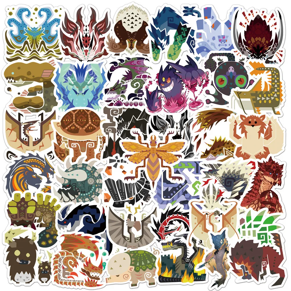 

10/30/50PCS Monster Hunter Graffiti Sticker Trolley Case Notebook Car Mobile Phone Refrigerator Body Waterproof StickerWholesale