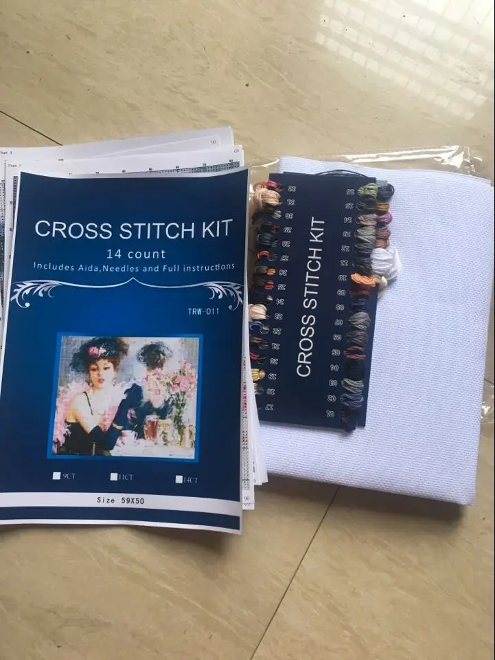 ONEROOM Embroidery Counted Cross Stitch Kits Needlework- Crafts 14 ct DMC Color DIY Arts Handmade Decor- Snowing christmas