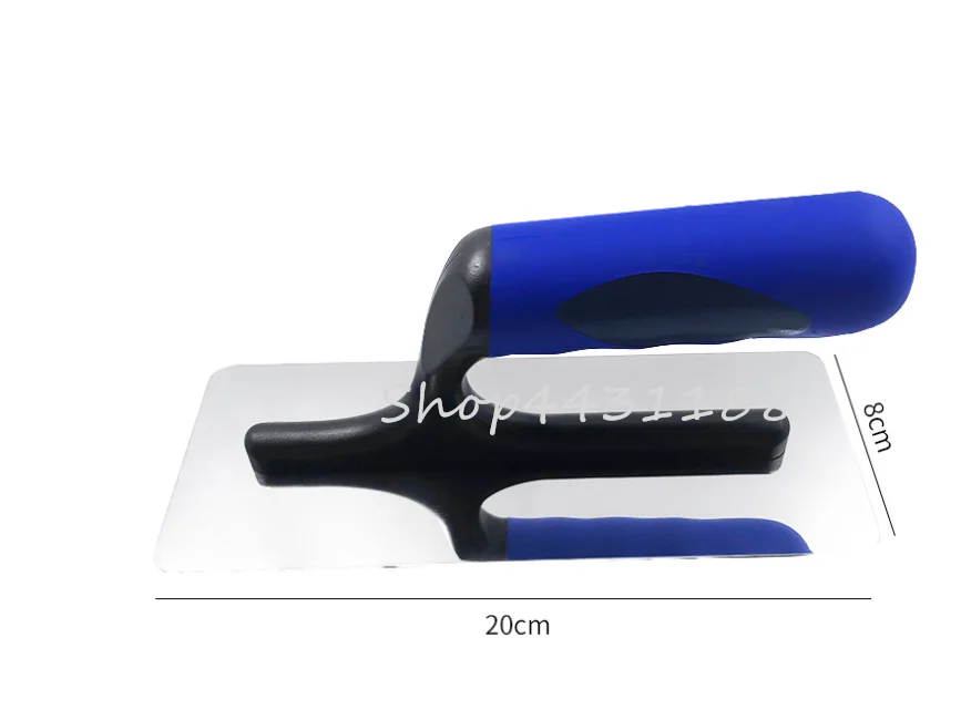 1pcs 20*8cm Stainless Steel with Blue Plastic Handle Concrete Finishing Float Trowel for Construction Cleaning Tool 2