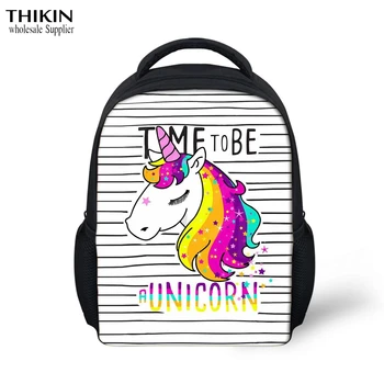 

THIKIN Black School Bags,Toddler Book Bag Cute Cartoon Animal Unicorn Printing Primary Student Backpack Toddler Girls Mochilas